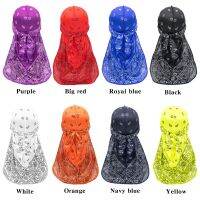 【CW】 Amoeba Durags Wrapped Hats Pirate Caps Straps Tail Doo Rags Turbans with Wig Cap for Men