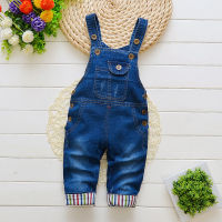 2021Autumn spring baby trousers boys denim overalls infant cotton cute jeans kids boys girls bib pants trousers