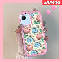 JIUMOO เคสสำหรับ Realme C30 C30s Narzo 50i 3D ลายการ์ตูนน่ารักดอกไม้เรียบง่ายสีสันสดใสกันกระแทกเคสโทรศัพท์โปร่งใสสร้างสรรค์เคสป้องกันซิลิโคนเลนส์กล้องถ่ายรูปมอนสเตอร์ตัวน้อยน่ารัก