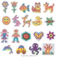 19pcsset Hama Beads 5mm DIY Pegboards Perler Beads Puzzles Crafts Peg Boards Colored Paper Kids Educational Toys for Children