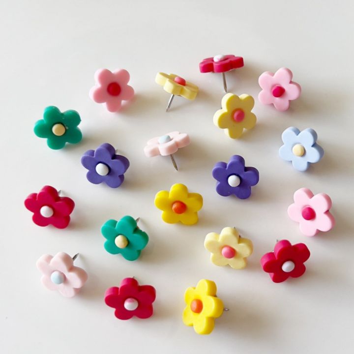 Decorative Thumb Tacks with Flower Cabochons