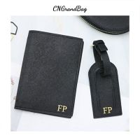 Customized Genuine Saffiano Leather Card Holder Wallet Women Travel Passport Cover Document Case Tickets Purse Coin License Bag Card Holders