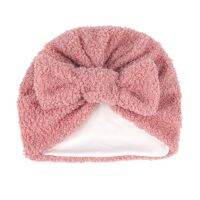 หมวกเด็ก Muslin Turban หมวก Bow Beanie Sherpa Fleece Infant Caps Unisex Headwear ทารกแรกเกิดเสื้อผ้าอุปกรณ์เสริม Wrap Hat