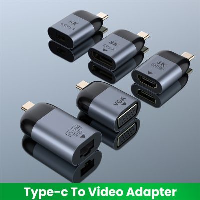 UHD 8K Type-C to HDMI-compatible/VGA/DP/RJ45/Mini DP Video Converter 4K 60Hz USB Type C Adapter For Samsung Huawei MacBook