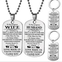 Engraved Letters Pendant Gift Wife Husband Boyfriend Girlfriend Couples Jewelry Military Necklace Valentine 39;s Day Present