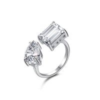 [COD]925 แหวนเพชรคาร์บอนสูงสำหรับผู้หญิง ins แหวน Moissanite เลียนแบบหรูหราระดับไฮเอนด์ขายสด