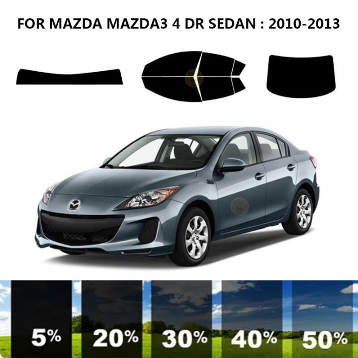 precut-นาโนเซอร์ไดนามิกส์ฟิล์มติดกระจกรถยนต์ชุดย้อมสีหน้าต่าง-uv-สำหรับรถยนต์มาสด้า-mazda3-4-dr-ซีดาน2010-2013