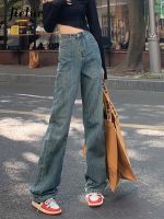 Jielur High Waist Straight Jeans Women Wide Leg Pants Denim Autumn Winter New Chic Korean Loose Vintage Blue Jeans Woman S-XL