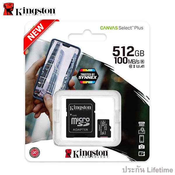 kingston-microsd-card-512gb-canvas-select-plus-class-10-uhs-i-100mb-s-sdcs2-512gb-sd-adapter-ประกัน-lifetime-synnex