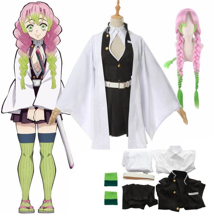 Anime Kanroji Mitsuri Cosplay Demon Slayers Kimono Costume Kimetsu No ...