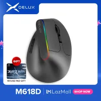 [Delux M618D Ergonomic Vertical Mouse Rechargable Wireless 2.4GHz 6 Buttons Gaming Mouse gamer RGB 1600 DPI Vertical Mice For PC Laptop,Delux M618D Ergonomic Vertical Mouse Rechargable Wireless 2.4GHz 6 Buttons Gaming Mouse gamer RGB 1600 DPI Vertical Mice For PC Laptop,]