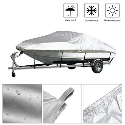 Boat Cover Outdoor Protection Waterproof Reflective Oxford Fabric 11-13Ft for V-HULL Runabouts and Boats