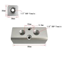 【❂Hot On Sale❂】 wangyuqiang อุปกรณ์นิวเมติกตัวเมียขนาด38X30มม. 1/4 "1/2" Bsp หัวต่อคอมพิวเตอร์บล็อกอลูมิเนียมตัวแยกแบบท่อร่วมสำหรับอากาศ