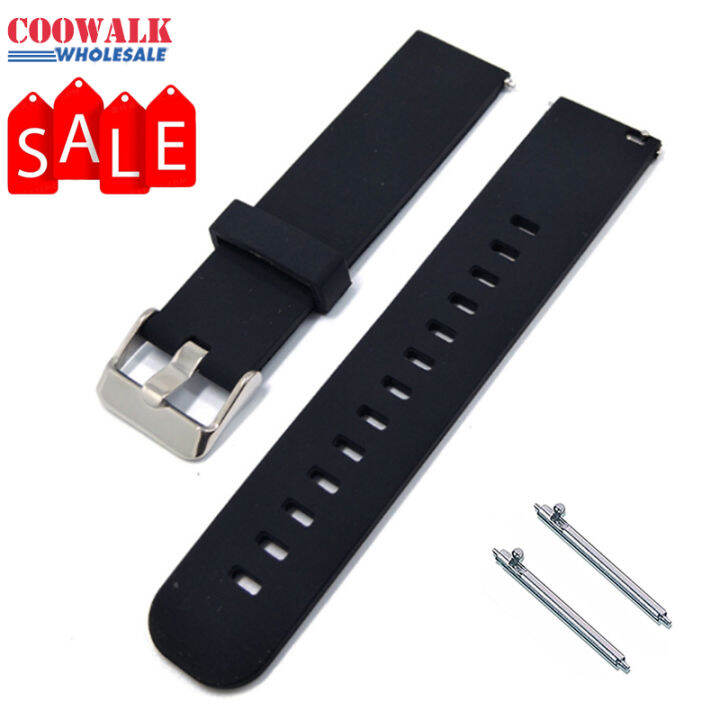 Ready Stock Watch Strap Rubber Quick Release Silicone Replacement Watch Band 18mm 20mm 22mm 24mm