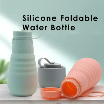 SPECIAL MADE Collapsible Water Bottles Leakproof Valve Reusable BPA Free  Silicone Foldable Water Bottle for Sport Gym Camping Hiking Travel Sports  Lightweight Durable 20oz 600ml Grey