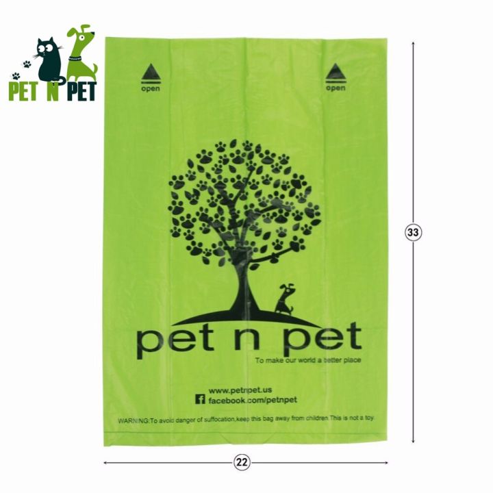 pet-n-pet-ย่อยสลายได้สุนัข-poop-กระเป๋าอุปกรณ์เป็นมิตรกับสิ่งแวดล้อม1080นับสีดำ60ม้วนถุงขยะ-unscented-ทำความสะอาดขยะ-bolsas