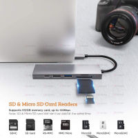 USB 3.1 Type-C Hub To HDMI Multi Splitter Adapter 4K Thunderbolt 3 USB C Hub พร้อม TF SD Reader สล็อต PD สำหรับ Pro Air PC