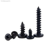 ♣℗ 100PCS M2x4 5 6 8 10 Small Black Carbon Steel Cross Phillips Pan Round Head Self Tapping Screw M2x4 M2x6 M2x8 M2x10