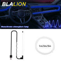 USB Car Interior Lights 135m Optical Fiber Strips Flexible Decorative Ambient Lamp 5V Car Neon Light Redbluewhiteice Blue