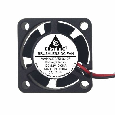500 pieces lot Gdstime Brushless DC Cooling Fan 12V 25 x 25 x 10mm 2pin 25MM 2510 Axial Cooler Fan Cooling Fans