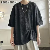 EERSHENSHI ฤดูร้อนแขนสั้นผู้ชาย,เสื้อยืดแบบหลวมลำลองระบายอากาศที่สะดวกสบายแขนสั้น