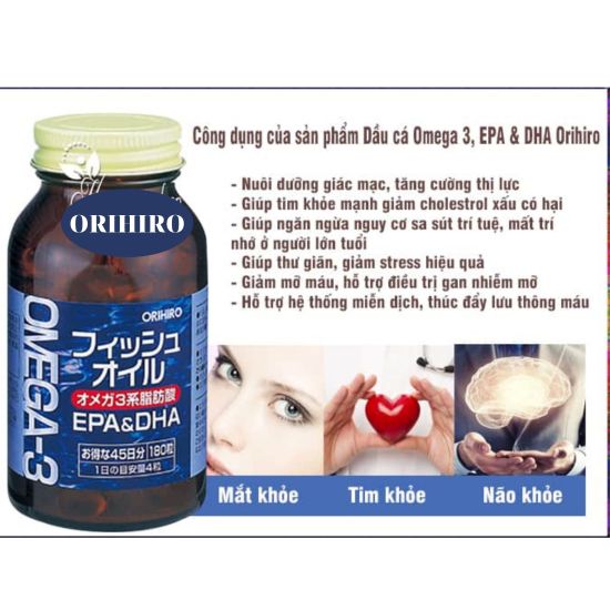 Viên uống dầu cá omega 3 orihiro 180 viên phòng ngừa các bệnh tim mạch - ảnh sản phẩm 3