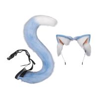 Lolita Headbands Furry Animal Cat Ears Headwear Tail Set Kawaii Hair Hoop for Halloween Cosplay Headpiece Party Supplies