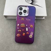 Hamburg McDonalds purple electroplating hot silver Phone Case For iPhone 15 Pro Max 14 ProMax 13 12 12Pro 11 Shockproof Phone soft border hard case Mobile phone protective case