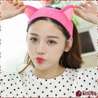 FinDee ที่คาดผมมล้างหน้า ที่คาดผมแต่งหน้า ที่คาดผมน่ารัก ยางรัดผมหูแมว Korean cat ear headband