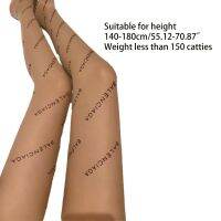 Xixi Women Summer Ultra-Thin Silky Transparent Pantyhose Harajuku Capital B Letters Print Sheer Tights y See-Through