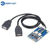 SWRFH PCI Express Mini PCI อะแดปเตอร์ USB คู่ตัวแปลง USB2.0 PCI Mini PCI-E สองพอร์ต USB PCI ไปยังแฟลชดิสก์ยูเอสบียูเอสบีอะแดปเตอร์