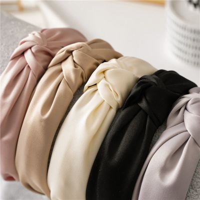 【YF】 Women Wide Side Headband Twisted Knotted Head Hoop Solid Color Hair band Simple Fabric Hairband Girls Accessories