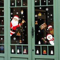 Christmas Window Stickers Merry Christmas Decorations For Home Christmas Wall Sticker Kids Room Wall Decals 2022 New Year