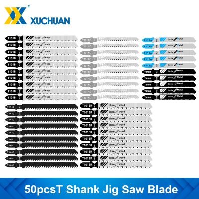 ใบเลื่อยฉลุ HCS ใบเลื่อยเหล็ก T Shank Saw Blade สําหรับตัดโลหะไม้ เครื่องมือ ใบเลื่อยจิ๊กซอว์ 50 ชิ้น