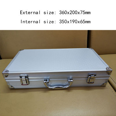 Aluminum alloy toolbox Portable Instrument case File box Hardware Storage tool box with Sponge