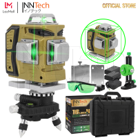 InnTech เครื่องวัดระดับเลเซอร์ เลเซอร์ 4 มิติ 16 แกน 360 องศา ลำแสงสีเขียว รุ่น INT-GOLD-4D พร้อมขาแขวนเลเซอร์ รีโมท ขาตั้ง และกระเป๋าอย่างดี 16 Lines Green Laser Level ระดับน้ำเลเซอร์ เลเซอร์วัดระดับ เครื่องวัดระยะ รุ่นใหม่แบตใหญ่ 2 เท่า 4D-16Lines