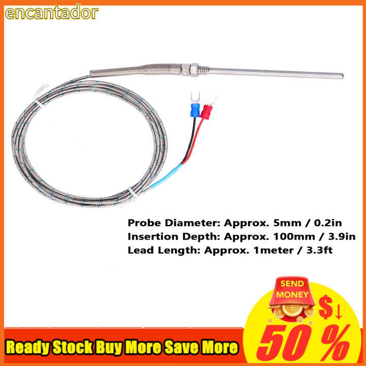 K Type Temp Thermocouple Temperature Sensor Thermal Probe Stainless ...