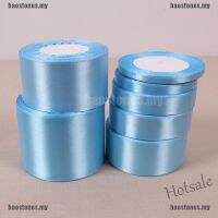 【hot sale】℡ D18 [HAO]bless Sky Blue 25 Yards Silk Satin Ribbon Wedding Party Decoration glory