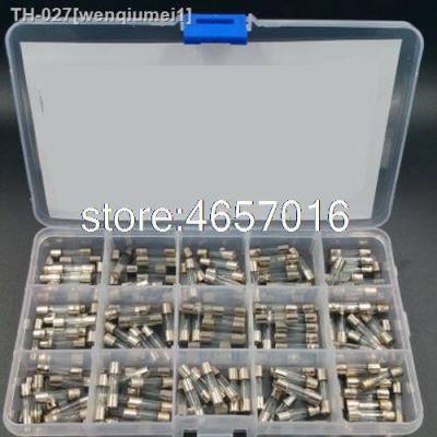 ↂ❀ 15Kinds 150pcs 5x20 Fast-blow Glass Tube Fuses Car Glass Tube Fuses Assorted Kit 5X20 with Box fusiveis 0.1A-30A Household Fuses