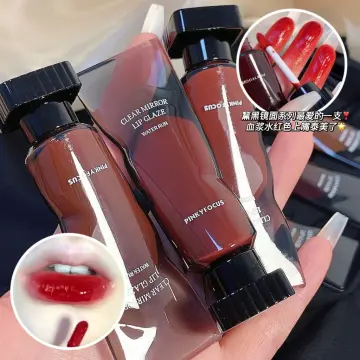 3pcs Black Tea Red Mirror Water Lip Glaze High Gloss Moisturizing Sexy Pink Lip  Tint Lipstick Set Makeup Non-stick Cup Lip Gloss