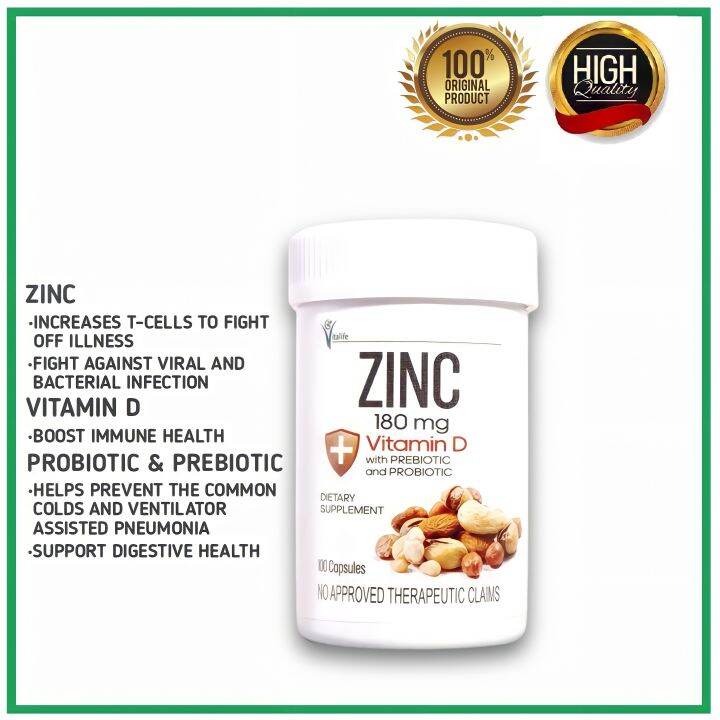 Zinc Vitamin D with Prebiotic and Probiotic UNO Vitalife Dietary