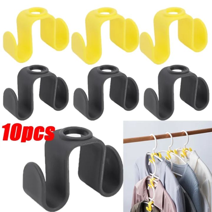 10 Pcs Mini Clothes Hanger Connector Hooks Cascading Plastic