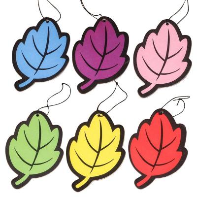 【DT】  hotCartoon Car Fragrance Leaf Shape Fresher Car Perfume Pendant Car Interior Accessories Long Lasting Aromatherapy Fragrance