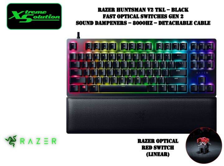 Razer Huntsman V2 Tenkeyless Optical Gaming Keyboard Black (Purple