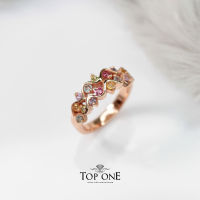 Top1Jewelry แหวนพลอยแท้ Ruby Sapphire Tourmaline เงินแท้