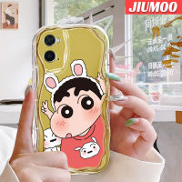 เคส JIUMOO สำหรับ OPPO เคส A36 A76 A96ลายการ์ตูนสีเทียนหน้าแข้งเนื้อครีมกันกระแทกแบบใสนิ่มเคสมือถือสร้างสรรค์โปร่งใสลายกล้องถ่ายรูปเรียบง่ายฝาครอบป้องกัน