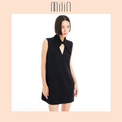 [MILIN] Point collar V-neck mini dress เดรสสั้นคอวีพร้อมปกเสื้อถอดได้ / Potential Dress