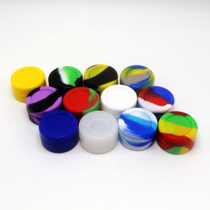 กระปุกซิลิโคน-5ml-สำหรับ-แว้กซ์-ออยล์-10-ชิ้น-10pcs-round-non-stick-silicone-container-5ml-silicone-oil-container-wax-oil-concentrate-silicone-oil-slick-silicone-jar