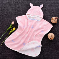 6 Layers Baby Boys Bath Towels Ultra-soft Kids Hooded Cloak Cartoon Gauze Infant Bibulous Bathrobe Beach Towel 60*60cm