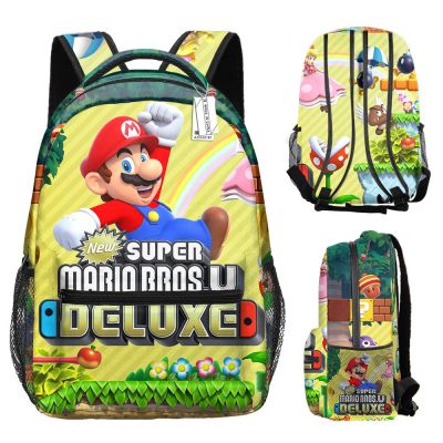 Mario Super Mario Surrounding Print Backpack Childrens Backpack Schoolbag Boys And Girls Backpack Lightening Zipper Shoulders